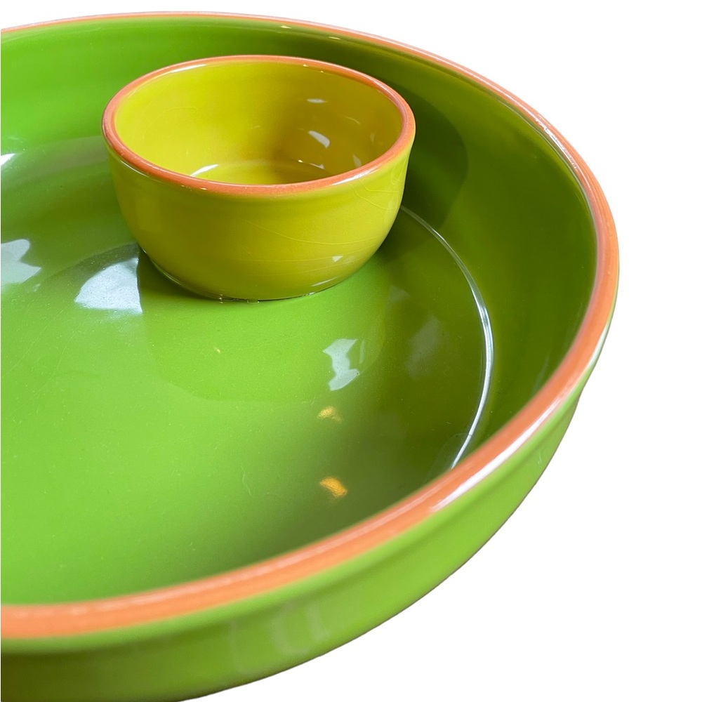 Tag chip & dip ceramic serving bowl platter